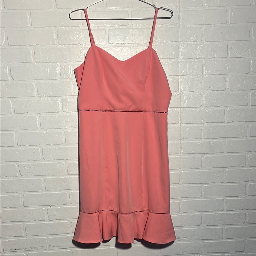 Sage Collective Dress Elegant Pink Ruffled Hem Spring Sunmer Sleeveless 12 NWT